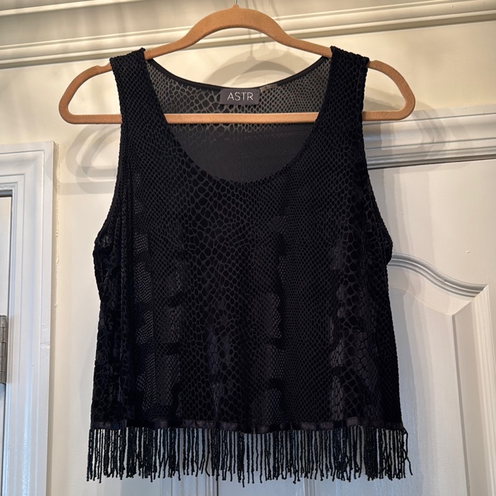 Astr Black Crop Top with Modern Elegance